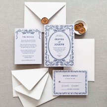 Whimsical Midnight Blue Hand Drawn | Letterpress