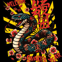 Green Wooden Snake Anime style - Chinese New Year 