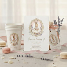 Elegant Vintage Bunny Birthday Party Collection