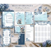 Elegant Blue Hydrangea Ribbon Wedding
