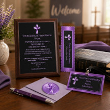 Elegant Black Purple Church Pastor