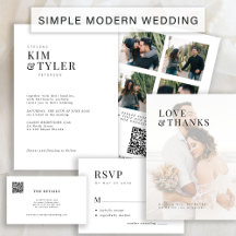 Modern typography black and white wedding suite