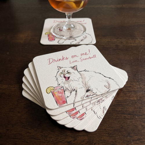 Coasters (Square) UGC 2: the personalized paper coaster with your pet's portrait