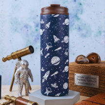 Cute Outer Space Astronaut and Planets Whimsical 