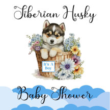 Baby Shower Party Set, Siberian Husky Party Theme