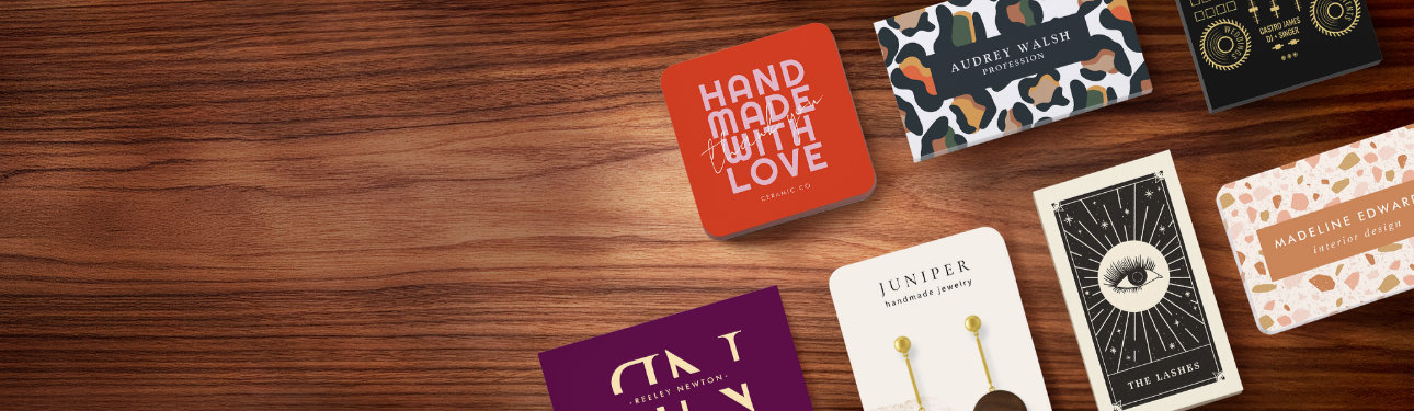 A selection of bold, colorful, and summer-ready business cards to suit all your needs.