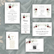 Burgundy Floral Airy Greenery Collection