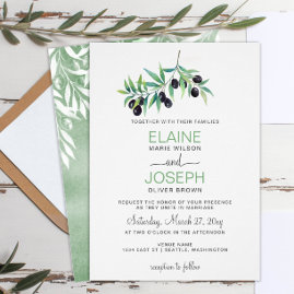 Olive Branch Botanical Wedding Invitations Suite