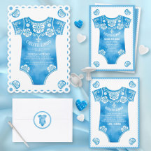 Cielito Lindo blue baby bodysuit boy baby shower