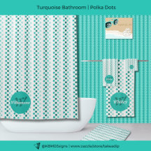 Turquoise Bathroom | Polka Dots