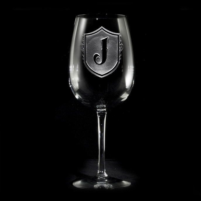 Family Crest Monogrammed Wine Glass