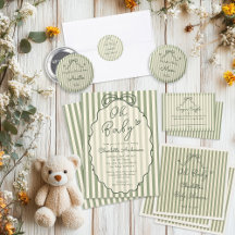 Whimsical Sage Green Gender Neutral Baby Shower