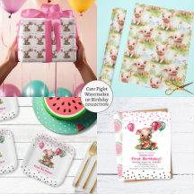 Cute Piglet Watermelon 1st Birthday