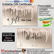 Gift Certificate Business Promotional Products 