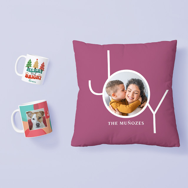 Decorate your home with holiday decor such as mugs and pillows!