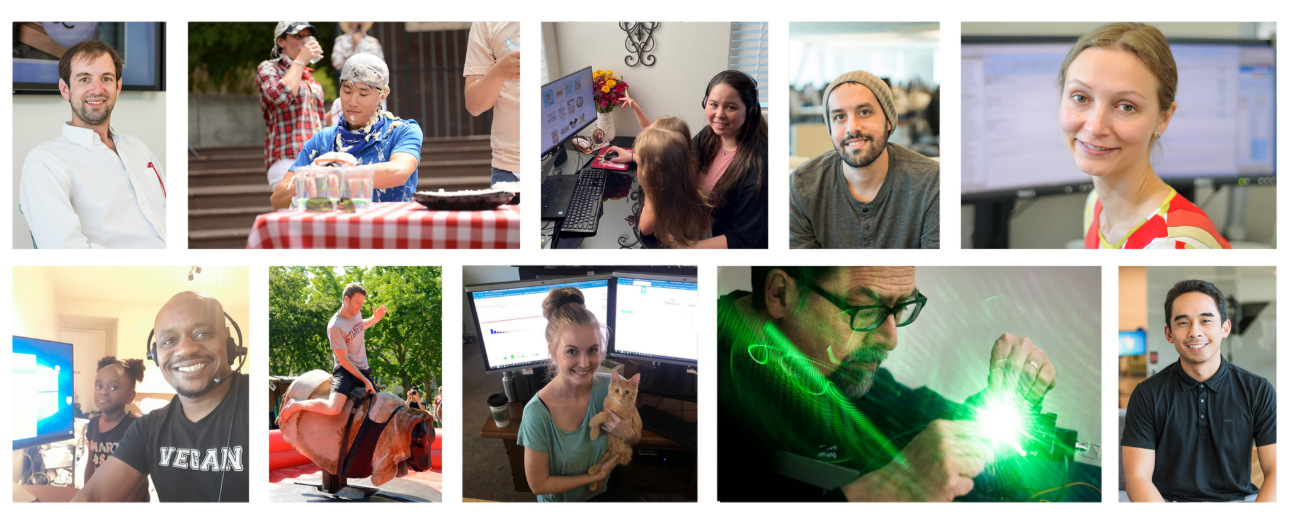 A collection of photos featuring Zazzle employees.