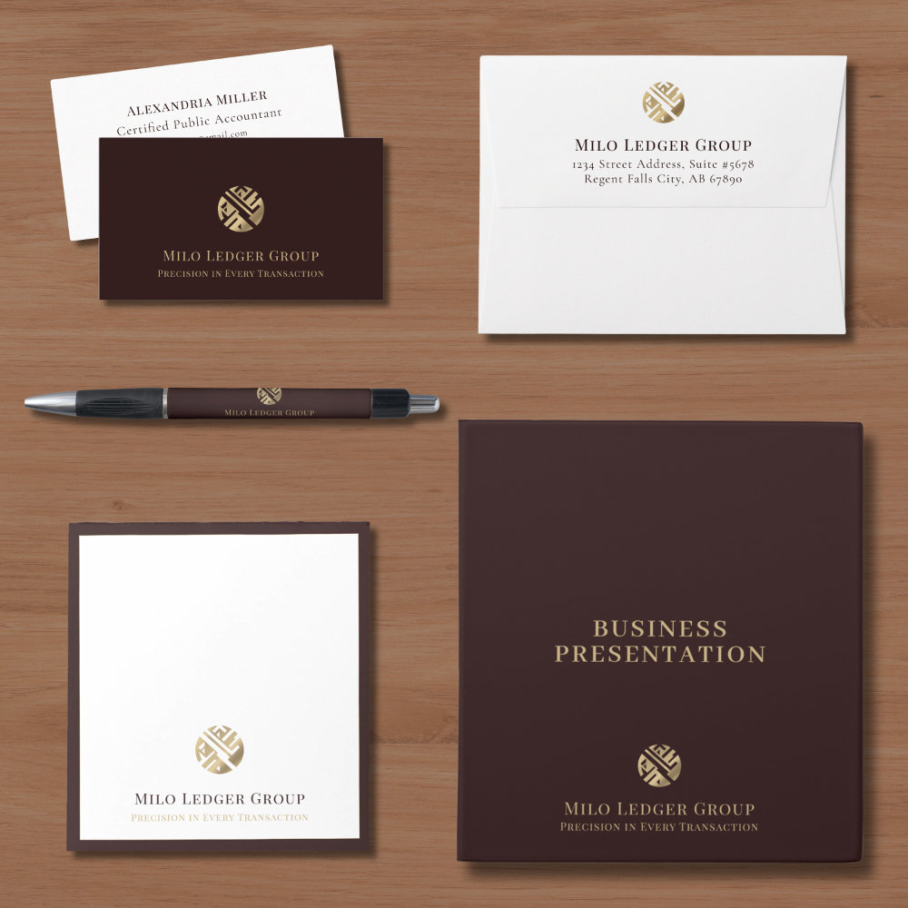 Modern Gold Geometric Logo Business Essentials