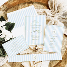 Modern Blue Stripes Wedding