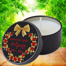 25th Anniversary Personalized Candle Favor Collect