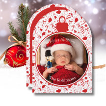 Whimsical Christmas Doodle Art Baby Photo