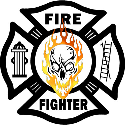 Firefighter Flaming Skull Department