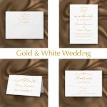 Elegant Modern Custom Monogram Gold Swirl Wedding