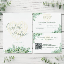 Elegant Gold Heart Eucalyptus Wedding Suite