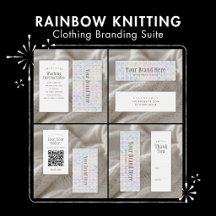 Pastel Rainbow Knitting Clothing Branding Suite