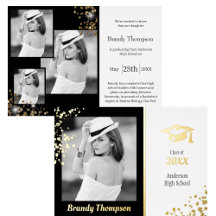 Graduation Black and Gold Glitter 