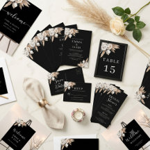 Moody Black Pampas Grass White Rose Boho Wedding 