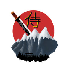 Samurai Spirit T-shirt - Japan Retro Sun & Katana