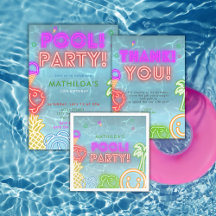 Neon Glow Pool Party Any Age Birthday 