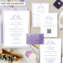 Lavender Watercolor Botanical Monogram Wedding