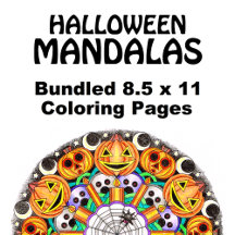 Halloween Mandala Coloring Pages - Bundle 8.5 x 11