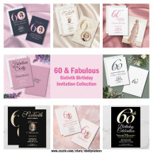 60 and Fabulous Sixtieth Birthday Party Invitation