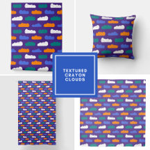 Textured Crayon Clouds