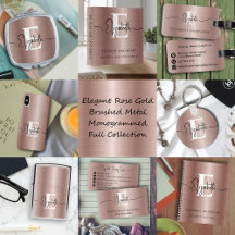  Best Selling Rose Gold Brushed Metal Monogrammed