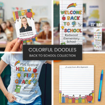 Welcome Back To School Colorful Doodles