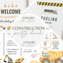 Construction Trucks 🚧 Party Decorations