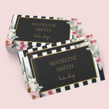 Elegant Floral - Black White Gold