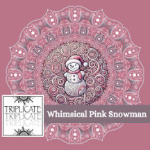 Whimsical Pink Snowman Mandala Craft Supplies