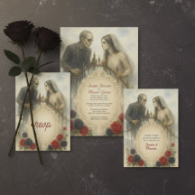 Gothic Couple Zombie Graveyard Wedding 