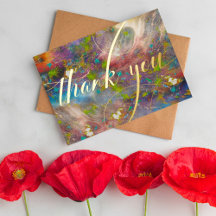 Stylish and Bold Real Foil Thank You Cards