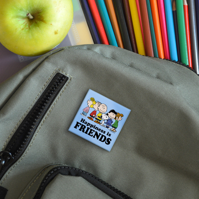 Peanuts Gang Together Button