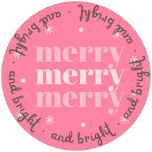 Groovy Retro Merry and Bright Christmas Cards