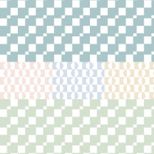 Pale Neutral Midcentury Checkers and Moons