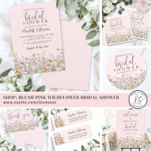 Blush Pink Watercolor Wildflower Bridal Shower