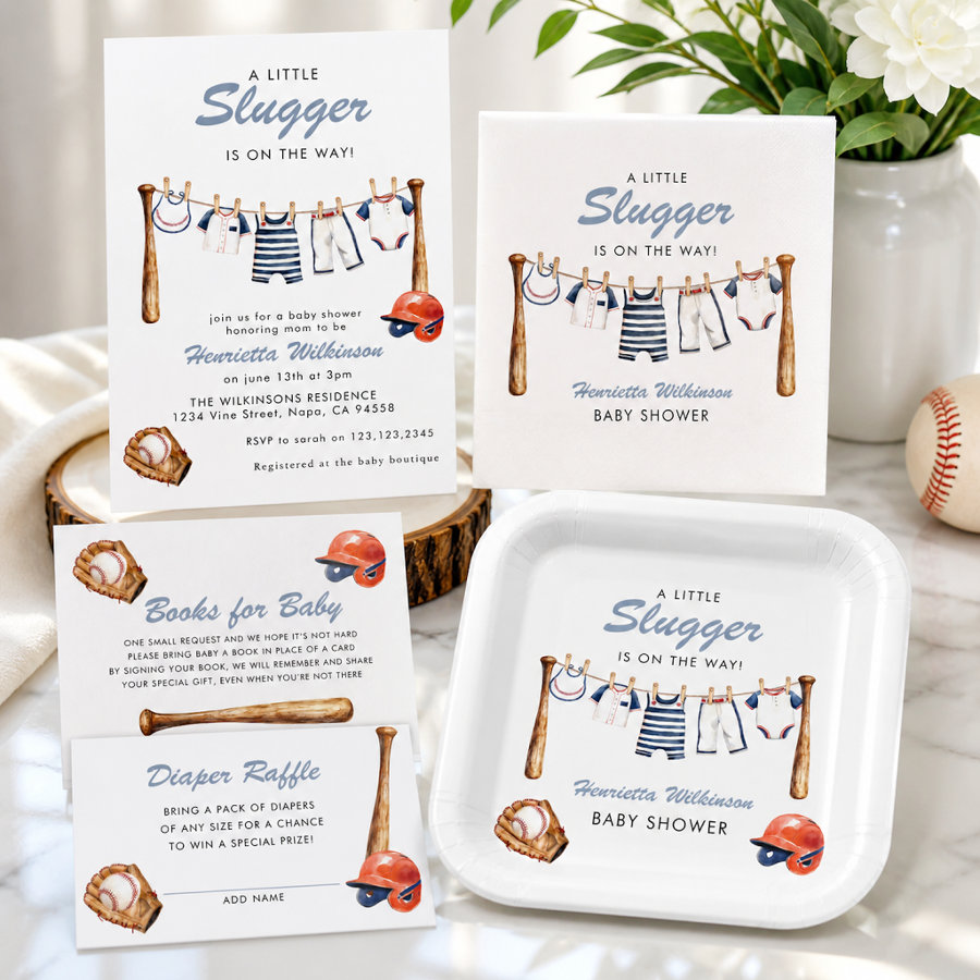 Little slugger baby shower collection