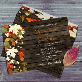Fall Wedding Invitations Autumn Wedding Invitations Mgdezigns