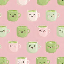 Personalized Pastel Kawaii Matcha Tea Pattern